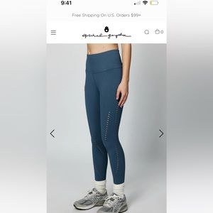 Size M/L Spirtual Gangster blue leggings with detailing on the side.